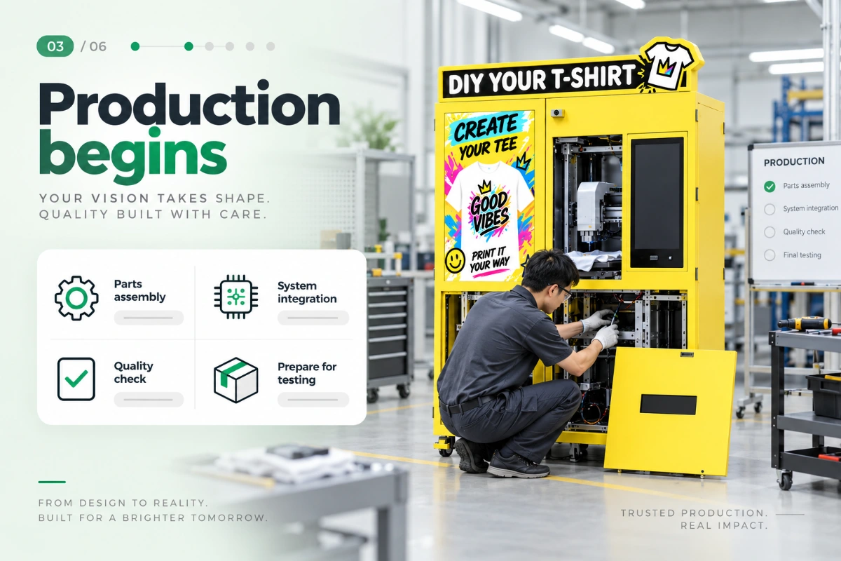 Production begins — T-Shirt Printing Kiosk