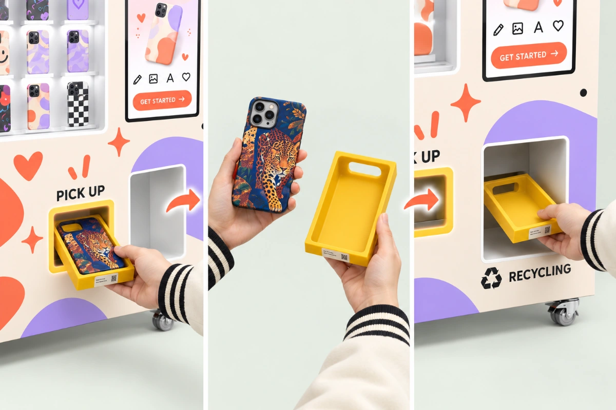 Collect Your Phone Case & Return the Holder — Phone Case Customization Kiosk