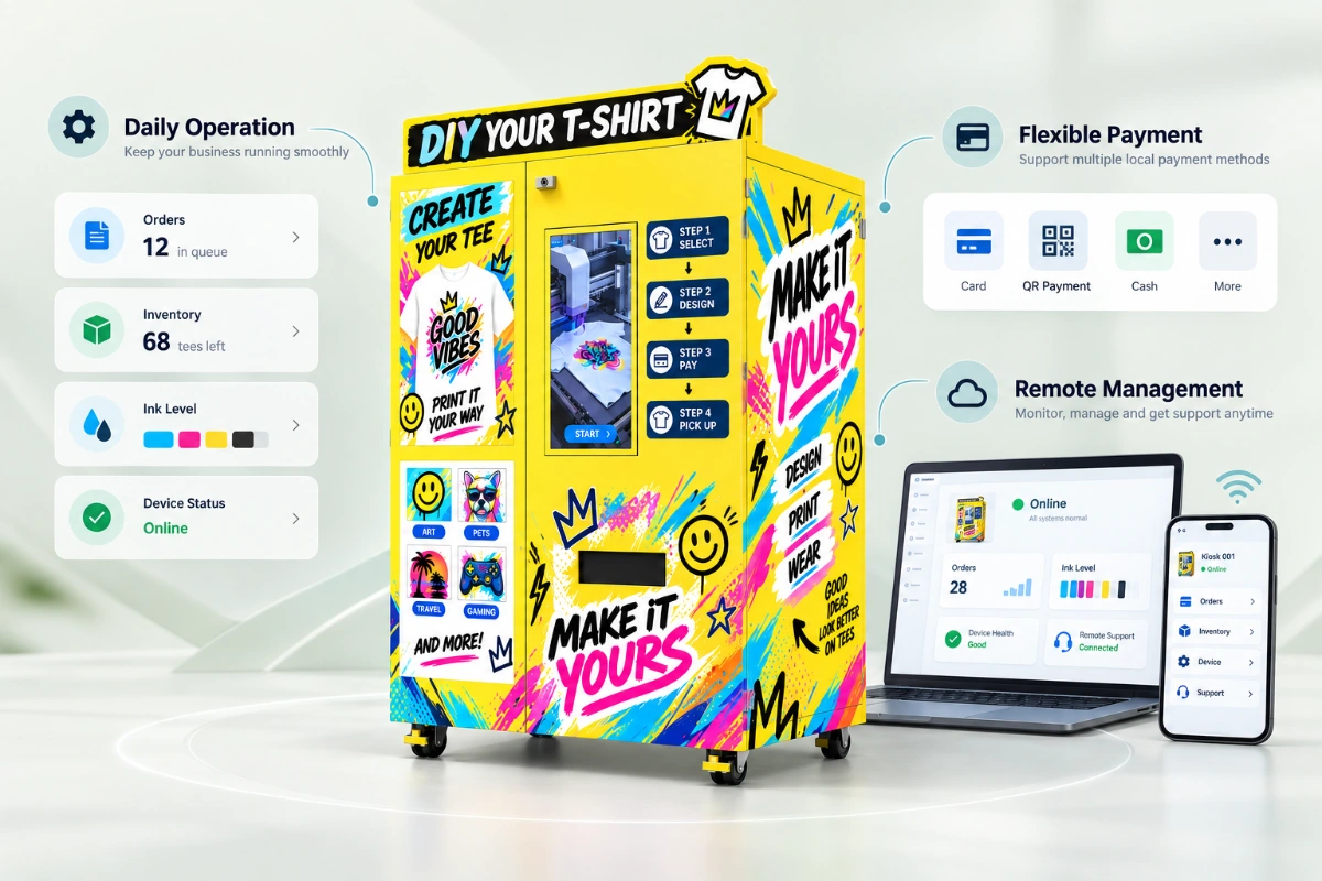 Designed for easier daily operation. — T-Shirt Printing Kiosk