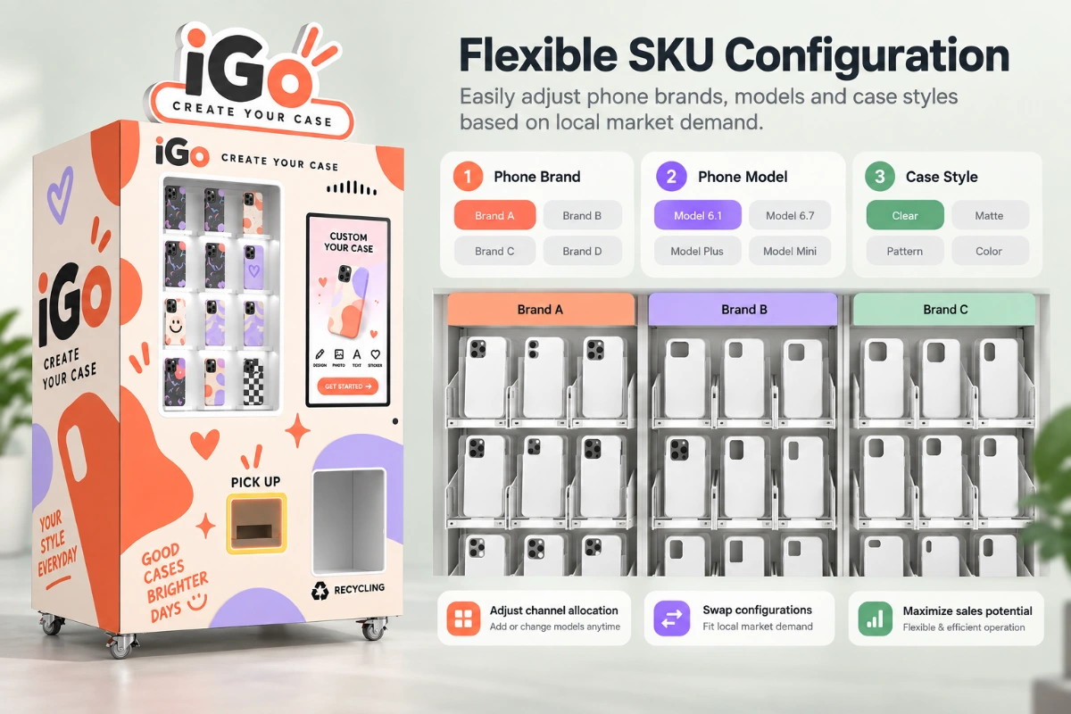 Flexible SKU Configuration — Phone Case Customization Kiosk