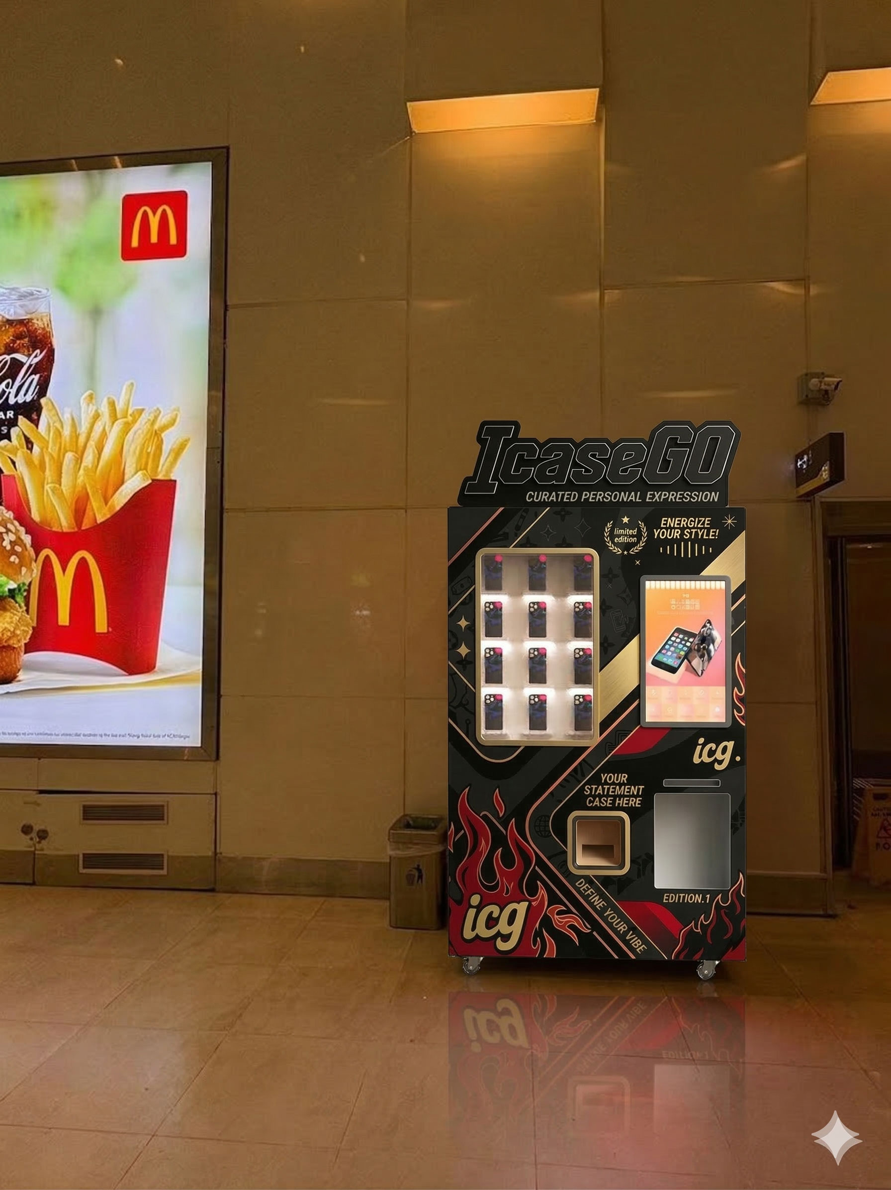 Customer-supplied phone case kiosk installation — Canada