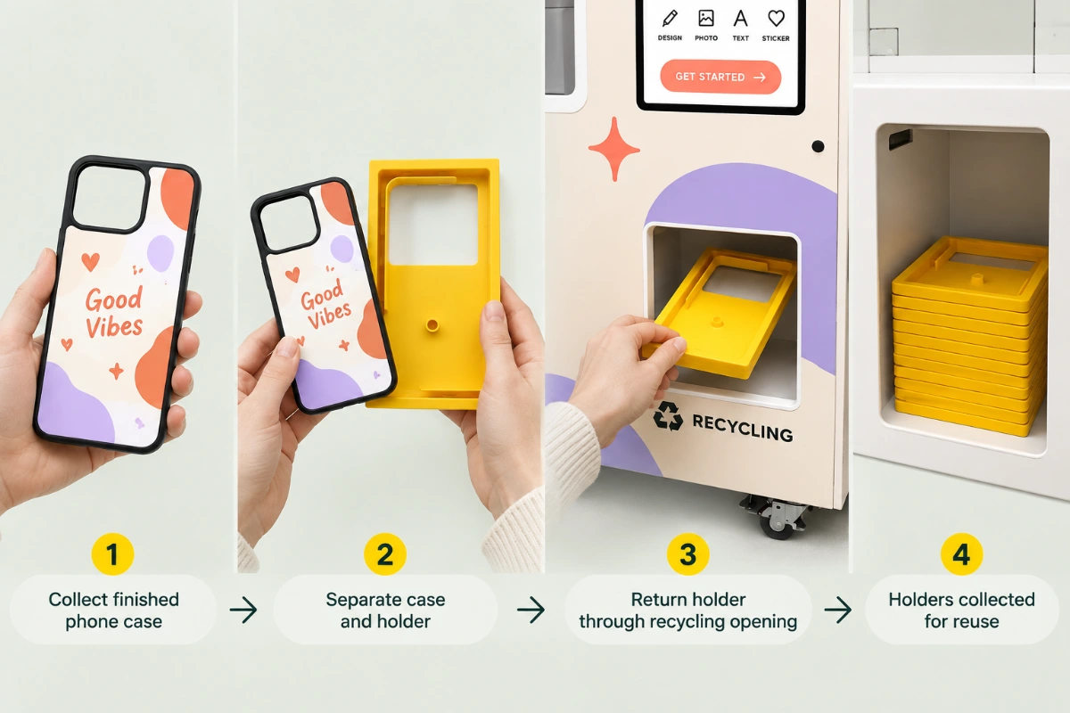 Built-in Holder Recycling — Phone Case Customization Kiosk
