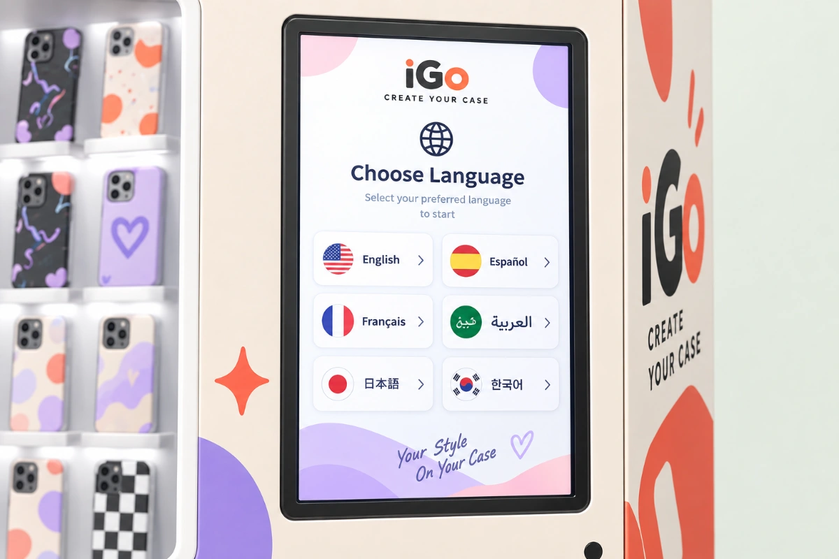 Interface Languages — Phone Case Customization Kiosk