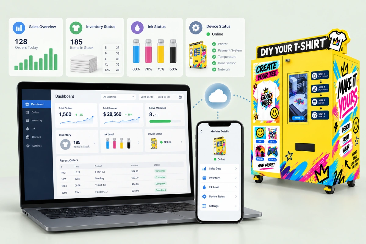 Remote equipment management — T-Shirt Printing Kiosk