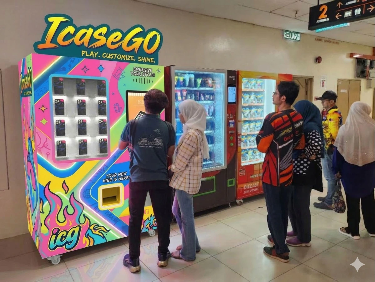 Customer-supplied phone case kiosk installation — Middle East