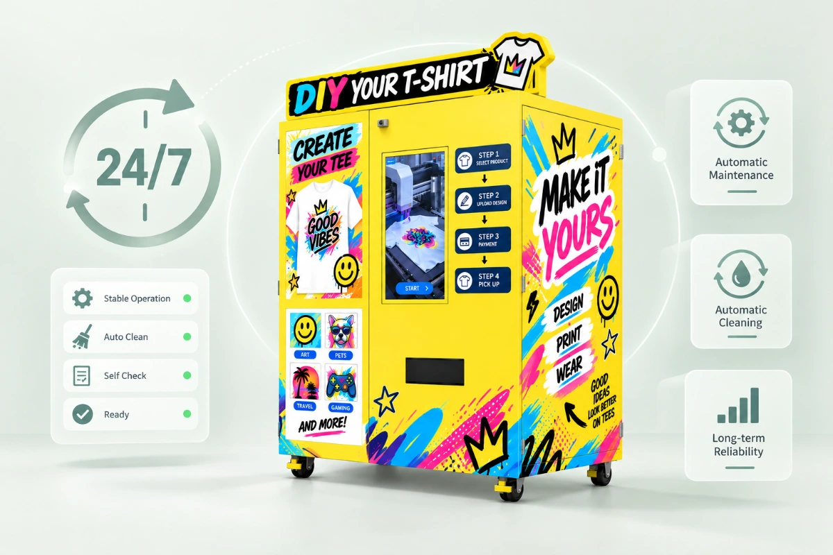 Built for continuous operation — T-Shirt Printing Kiosk