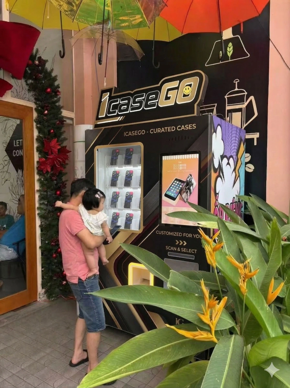 Customer-supplied phone case kiosk installation — Vietnam