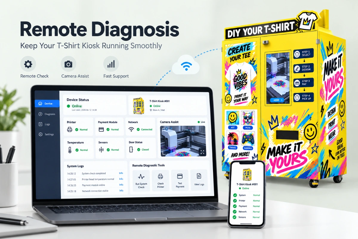 Remote diagnosis — T-Shirt Printing Kiosk