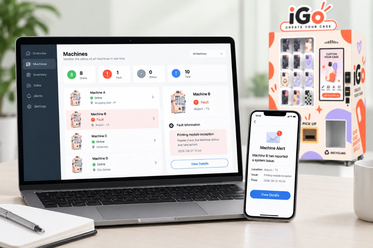 Equipment Fault Alerts — Phone Case Customization Kiosk