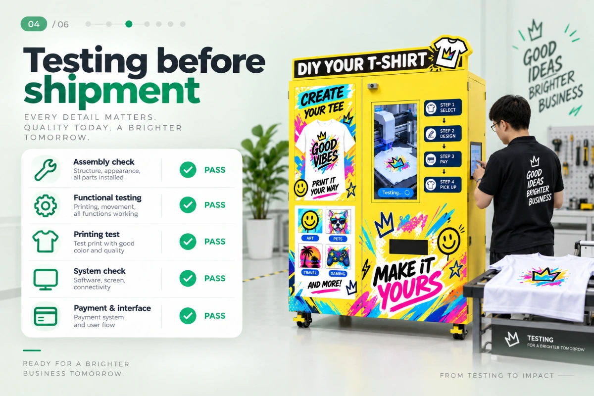 Testing before shipment — T-Shirt Printing Kiosk