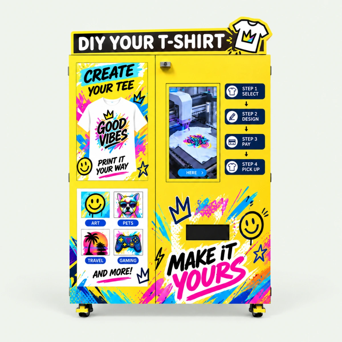 T-Shirt Printing Kiosk — supplied standard exterior view