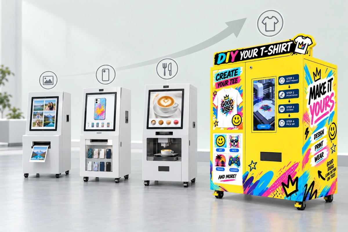 Multiple generations of printing equipment — T-Shirt Printing Kiosk